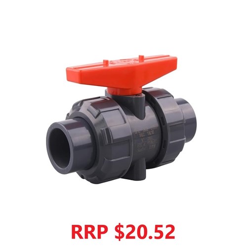 Ball Valve True Union PVC PTFE Seat BSP FI PN10 25MM